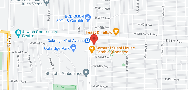 map of 5780 CAMBIE STREET